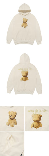 24FW ブロックベアフーディー クリーム