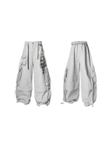 RELABEL Spatial Relations (Quartet) Eight-pocket Overlapping Detachable Distressed マルチカラーダブルジョイントワークウェアリボンパンツ