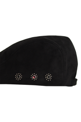 Eco Suede Stud Hunting Cap (Black)     
