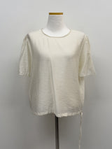 String See-through Short Sleeve Crop Blouse