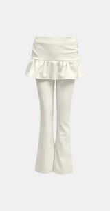 Shirring Frill Layered Pants