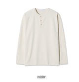 ローチワッフルヘンリーネックロングスリーブTシャツ