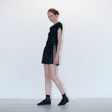 Like ribbed tee black