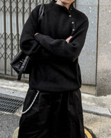 Nell Line Neck Button Knit