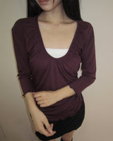 Higeul Shirred 7-Sleeve T-Shirt
