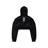 クロップダメージスウェットシャツ (BLACK)