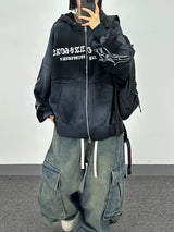 attain cotton hood zip-up