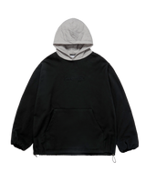 25FW WOVEN QUILTING WIDE HOODIE BLACK