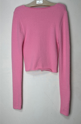ANGORA TERRY CLOTH TWO-BUTTON LONG-SLEEVE CROPPED VIVID CARDIGAN KNIT - 2 COLOR