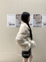 Ivory Fox High-Sleeved Collar Jacket