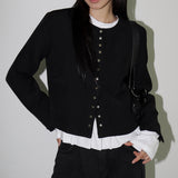 Allte snap no collar round jacket