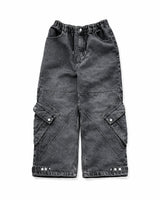 Skull Dart Wide Cargo Denim Pants
