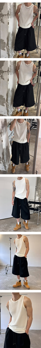 [Unisex] バミューダスウェットパンツ(2color)