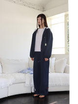 SEERSUCKER BUTTON PANTS (NAVY)