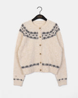 Kotok Snowflake Winter Nordic Wool Knit Cardigan