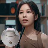 Lovely Ribbon Layered Necklace - Gold