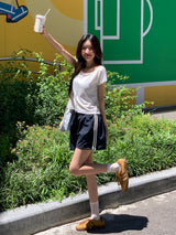 [MADE] Rollton Nylon Lace Banded Waist Short Pants