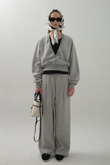 Loose Wide Knitting Pants_Gray