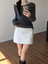 Rust Low-Rise Mini Skirt (2 colors)