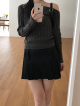 Ribbon One Shoulder Knitwear (4 colors)