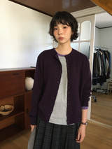 Dual-button round cardigan (3color)