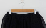DOT MESH LAYERED CAN CAN SKIRT (IVORY, BLACK 2COLORS!)