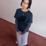 アッシュストロベリーレイヤード長袖Tシャツ  [3 color]