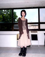 (2color) Ruffle Lace Soft Cardigan