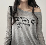 アリングレタリングショルダー長袖Tシャツ