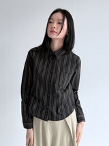  LINE STRIPE CROP SHIRT