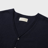 エクストラファインウールVカーディガン (Navy)