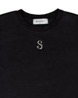 W Chest Logo Crop Short Sleeve Black