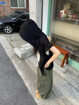 Knit Vest Hood Zip-Up
