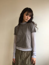 Le Sheer Mock Neck T-shirt (4color)