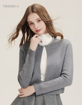 Bobby Pearl Point One Burton Crop Cardigan GRAY