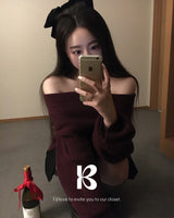 [ORIGINAL] DARE Off-Shoulder Rib Knit