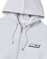 25FW OVERLAPPING HOODIE ZIP UP MELANGE