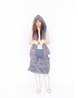 Fluffy hood muffler (gray)