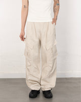 Metal Cotton Cargo Pants Beige
