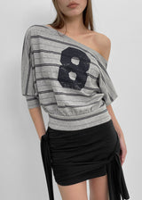 [MADE] Tiri Boatneck Printed Short Sleeve T-shirt