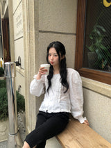 Mont lace blouse_ivory