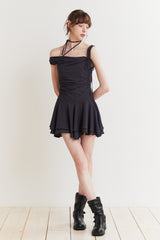 LILY FRILL DRESS charcoal