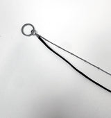 No.1184 leather & steel necklace