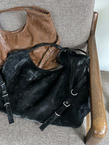 Belted Buckle Cross Double Strap Big Shoulder Bag (3 Colors)