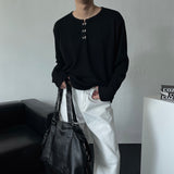 OAハイネホックヘンリーネックロングスリーブドシャツ (4 colors)