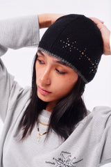 RIVET TOTEM WOOL-LIKE EDGE HEATHER BLEND BEANIE