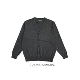 [UNISEX] Vネックオーバーフィットロングスリーブニットカーディガン