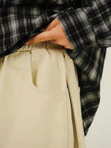 AN Washing Cotton Peach Balloon Wide Pants