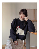 3D Embroidery Ribbon Fleece Deco Knit Sweater