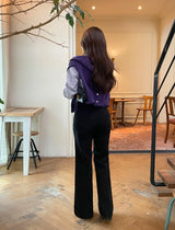 コタ センタークリース スリム ロング ブーツカット パンツ